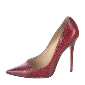 Jimmy Choo Red Croc-Embossed Heels
